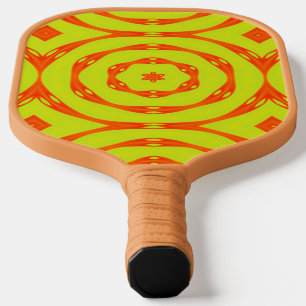 レトロオレンジ色の円（黄色） ピックルボールラケット