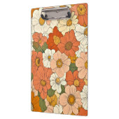 レトロオレンジ色のGrooveフローラクリップボード クリップボード (左)