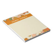 レトロオレンジ色のGrooveフローラメモ帳 ノートパッド (アングル)