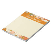 レトロオレンジ色のGrooveフローラメモ帳 ノートパッド (回転)