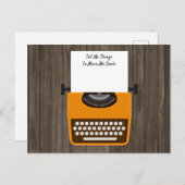 レトロオレンジ色タイプライターのカスタマイズ可能はがき ポストカード (正面/裏面)