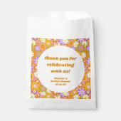 レトロオレンジ花柄オーダーメイド ブライズシャワー 感謝 フェイバーバッグ (正面)