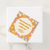 レトロオレンジ花柄オーダーメイド ブライダルシャワー 感謝カード フェイバータグ (インサイチュ)