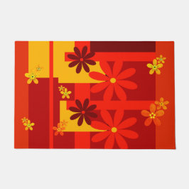 レトロオレンジ1970年代 ドアマット