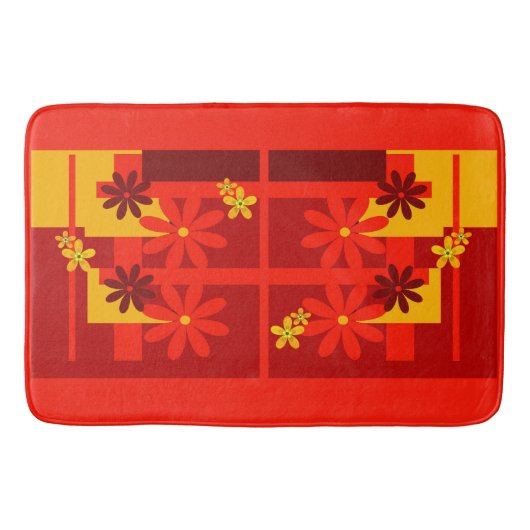 レトロオレンジ1970年代 バスマット (正面)