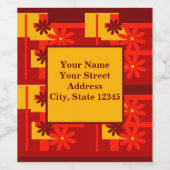 レトロオレンジ1970年代，パーソナライズ ワインラベル (シングルラベル)