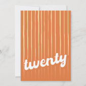 レトロオレンジ20番目の誕生日招待状 招待状 (裏面)