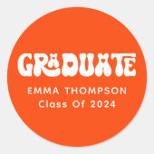 レトロオレンジ2024年大学院 ラウンドシール (正面)