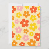 レトロオレンジ カラフル ボヘミアンフラワー 50歳の誕生日 招待状 (裏面)