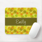 レトロオレンジ&グリーン マウスパッド (マウス)