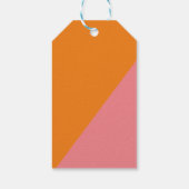 レトロオレンジ ピンク ウェルカム ギフトバスケット バッグ ウェディング ギフトタグ (裏面)