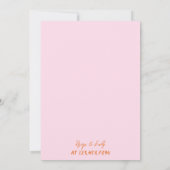 レトロオレンジ ピンク 手描き イタリアン ブライダル シャワー 招待状 (裏面)