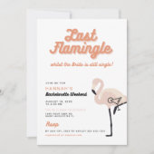 レトロオレンジ フラミンゴ ラスト フラミングル 独身最後の夜 招待状 (正面)