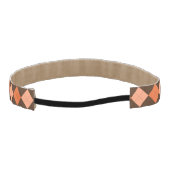 レトロオレンジ&ブラウン秋アーガイル アスレチックヘッドバンド (裏面)