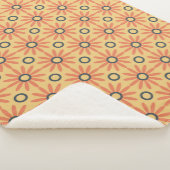 レトロオレンジ&ブラックキュート抽象芸術フローラルパターン シェルパブランケット (3/4)