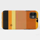 レトロオレンジ、黄色、黒のシームレストライプームドット Case-Mate iPhoneケース (裏面(横))