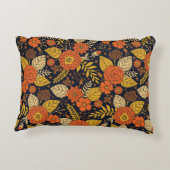 レトロオレンジ、黄、海軍フローラ  アクセントクッション (裏面)