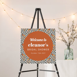 レトロオレン市松模様にジキノコカスタムブライダルシャワー