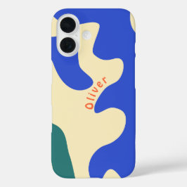 レトロオーガニック抽象芸術のパーソナライズされた形状 iPhone 16ケース