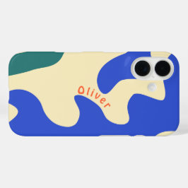 レトロオーガニック抽象芸術のパーソナライズされた形状 iPhone 16ケース