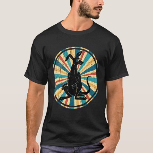 レトロオーストラリア動物オーストラリアKangaroo Tシャツ (正面)