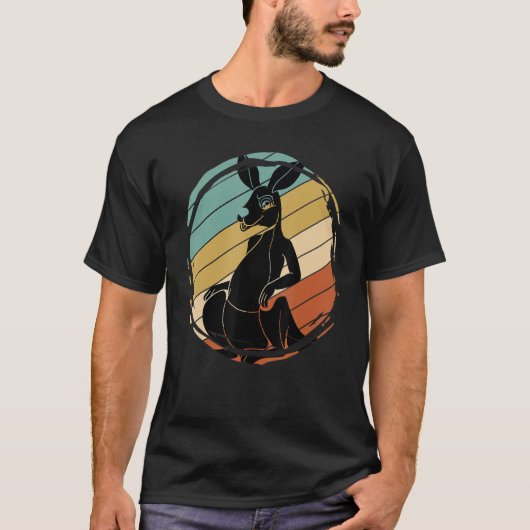 レトロオーストラリア動物オーストラリアKangaroo Tシャツ (正面)