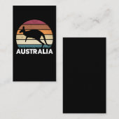 レトロオーストラリア動物ジャンプカンガルー 名刺 (正面/裏面)