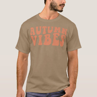 レトロオータムビーズハローオータムハッピー秋感謝祭 Tシャツ
