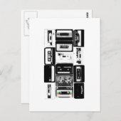 レトロオーディオカセットグループb&w ポストカード (正面/裏面)