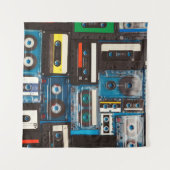 レトロオーディオカセットテープ タペストリー (正面(横))