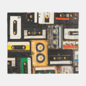 レトロオーディオカセットテープ フリースブランケット (正面(横))