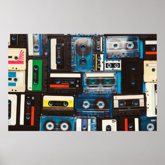 レトロオーディオカセットテープ ポスター (正面)