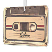 レトロオーディオカセット名前をカスタムする カーエアーフレッシュナー (左)