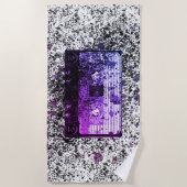 レトロオーディオカセット ビーチタオル (正面)