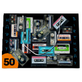 レトロオーディオテープカセットMixtapeネーム誕生日LGB ラージペーパーバッグ (正面)