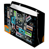 レトロオーディオテープカセットMixtapeネーム誕生日LGB ラージペーパーバッグ (裏面アングル)