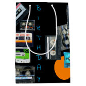 レトロオーディオテープカセットMixtapeネーム誕生日MGB ミディアムペーパーバッグ (正面)