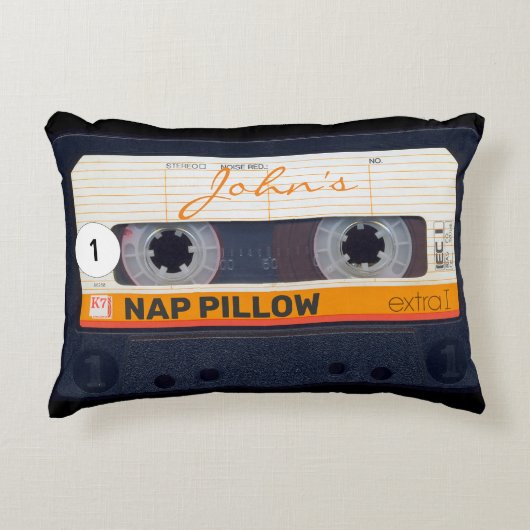 レトロオーディオテープパーソナライズされたカセット80sアクセントP アクセントクッション (正面)
