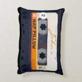 レトロオーディオテープパーソナライズされたカセット80sアクセントP アクセントクッション (裏面(縦))