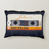 レトロオーディオテープパーソナライズされたカセット80sアクセントP アクセントクッション (裏面)
