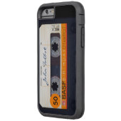 レトロオーディオテープ名50番目の誕生日iPhoneケース1 Case-Mate iPhoneケース (裏面左)