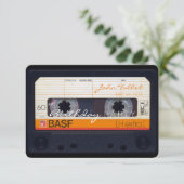 レトロオーディオテープ60歳誕生日パーティーの招待 招待状 (スタンド正面)