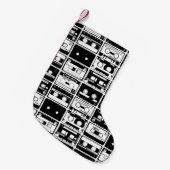 レトロオーディオテープ、古いパタファッションドーン。 スモールクリスマスストッキング (正面 (吊り時))