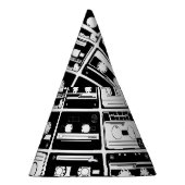 レトロオーディオテープ、古いパタファッションドーン。 パーティーハット (右)