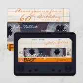 レトロオーディオテープ 60歳の誕生日パーティー招待状 招待状 (正面/裏面)