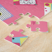 レトロオーディオテープ： 80sスタイル。 ジグソーパズル (側面)