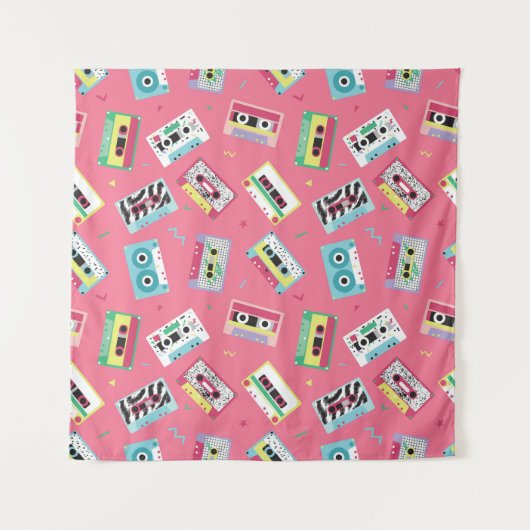 レトロオーディオテープ： 80sスタイル。 タペストリー (正面)
