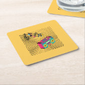 レトロオーディオボックス。 スクエアペーパーコースター (アングル)