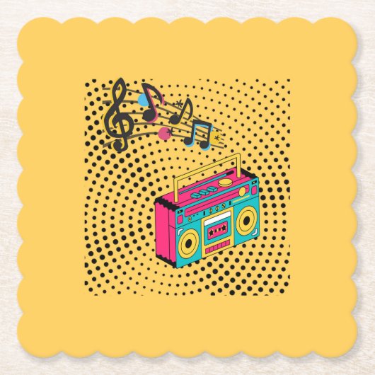 レトロオーディオボックス。 ペーパーコースター (正面)