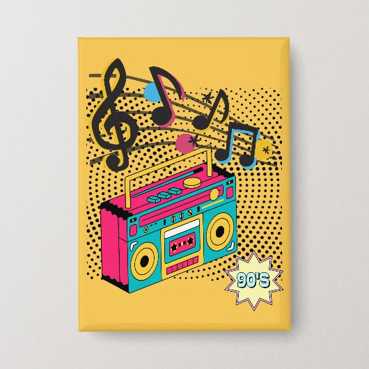 レトロオーディオボックス。 缶バッジ (正面)